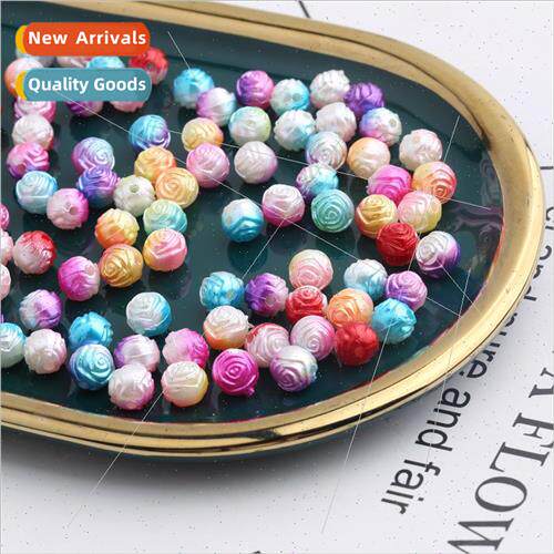 Gradient double-sided rose beads 8mm ABS imation pearl diy j