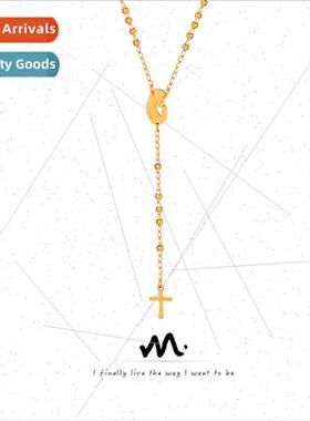 Europe new retro niche tanium steel gold-plated tassel sweat