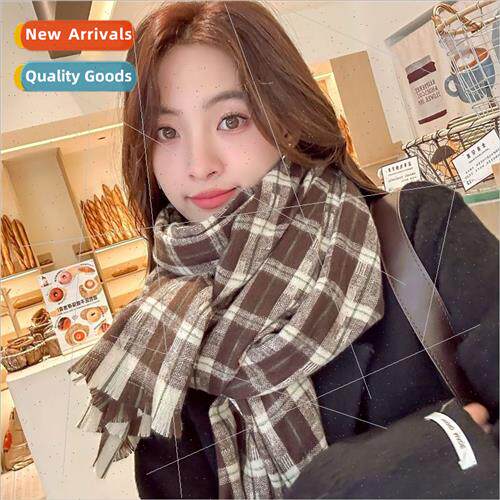 new imation cashmere short beard plaid scarf thickened warm