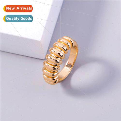 Europe jewelry simple gold cow horn ring premium hundred rin