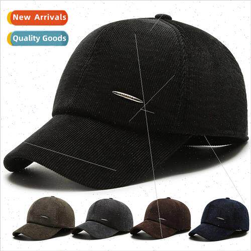 Middle-aged elderly men hats in fall winter old man warm ear