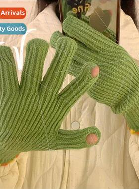 Woolen gloves female  winter warm cold touch screen cute sof