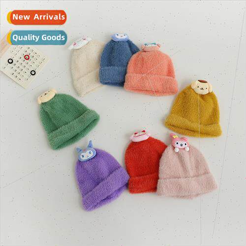Ins autumn winter children wool cap girls cute doll head ima