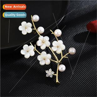 flower brooch corsage retro fema grade plum high New elegant