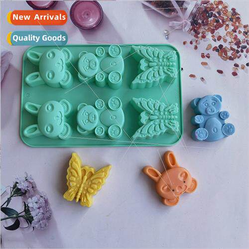 6-link Bear Rabb Butterfly licone Cake Chocolate licone Mold
