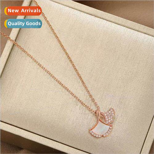 Fashion three lives have apricot ginkgo leaf necklace women