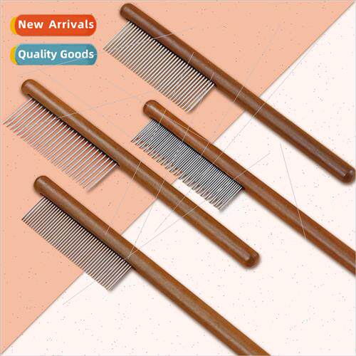 New pet cat row comb to remove floating hair solid wood stai