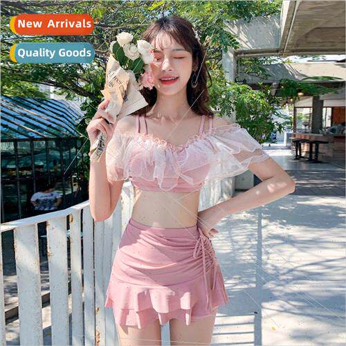 Baiya swimsu sweet girl spl poly thin skirt two-piece swimsu