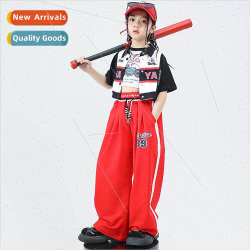 Jazz dance costumes girls biker wind short-sleeved su practi
