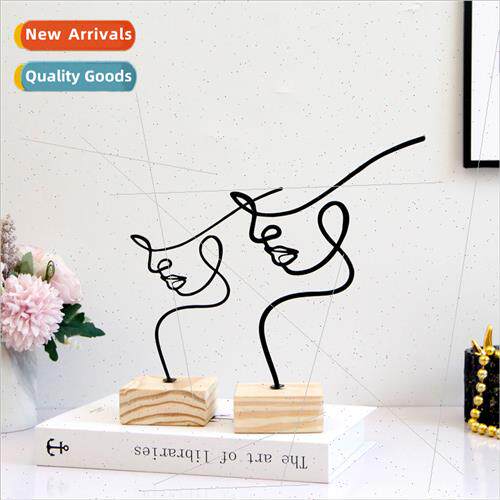Scandinavian home office decorative abstract simple art lady