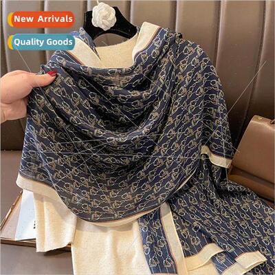 Korea fall winter horseshoe chain cotton linen hfeel warm sc