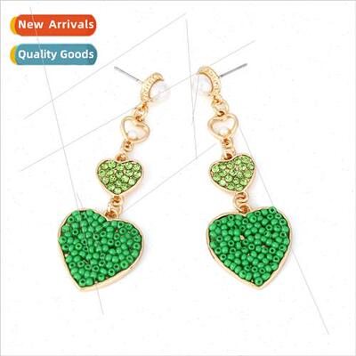 earrings multi-layer splicing alloy wh pearls rice beads lov