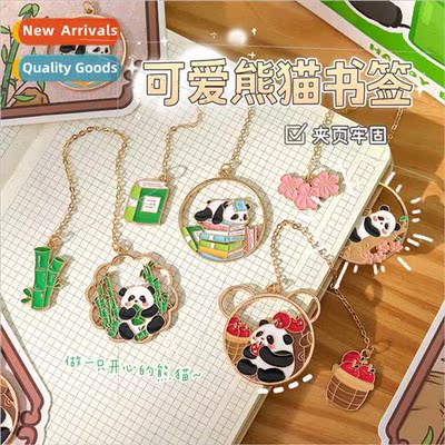 Creative cartoon panda metal bookmarks cute pendant panda re