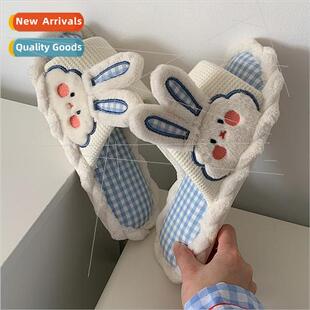 cute girl sandals spring stud linen summer rabb Female heart