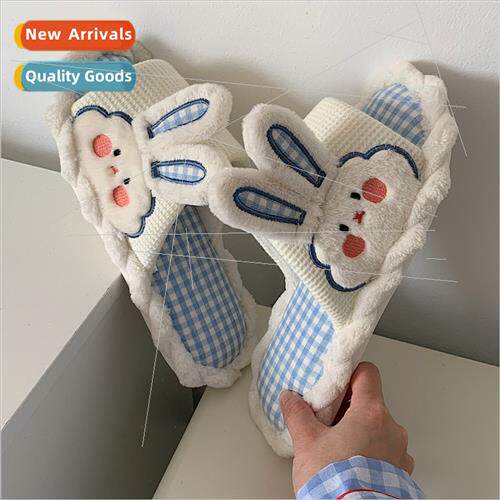 Female spring summer cute girl heart rabb linen sandals stud