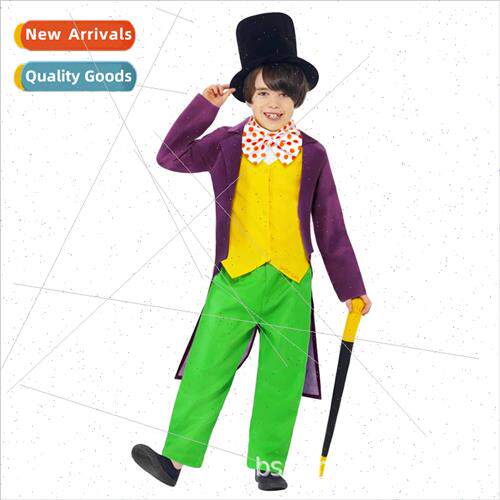 Charlie and Chocolate cos clothes permance Willy Wonka cospl