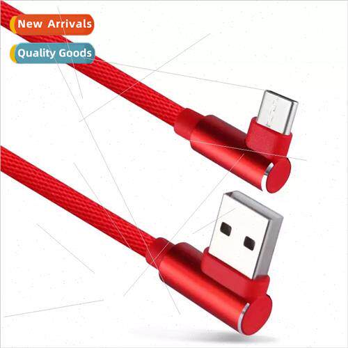 Cloth braided nylon 90° double elbow gaming fast charging c
