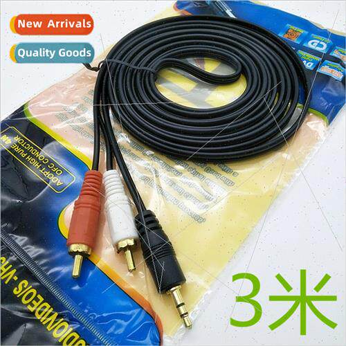 3 meters 3.5mm to Double Lotus Male 1 in 2 RCA cable AV cabl