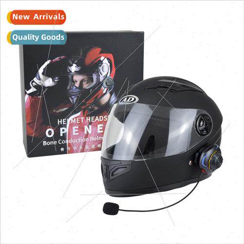 Motorcycle helmet bone conduction headset not in-ear riding