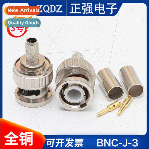 All-copper BNC male BNC-J-3 crimp type solder pin push-in to