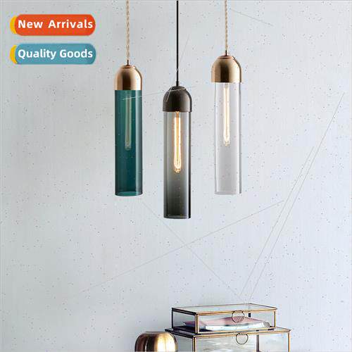 Scandinavian creative blue glass bedside chandelier art crea