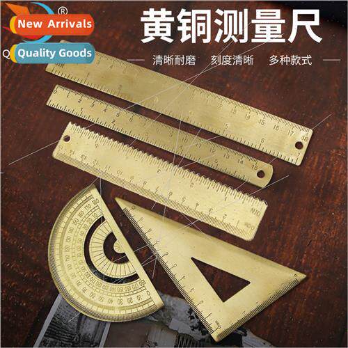 brass triangle ruler brass straightedge caliper vintage semi