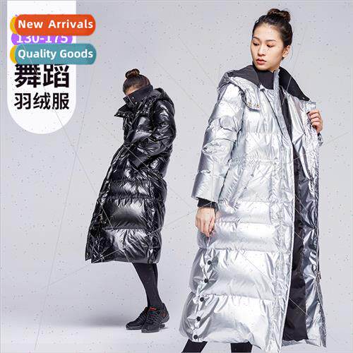 Down jacket childrens female warm long knee-length whe duck