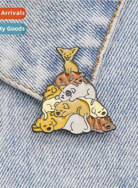 Europe Uned States creative new brooch cartoon cute dog stac