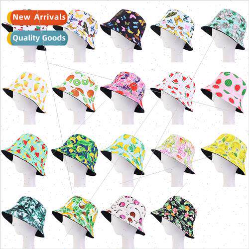 Summer garden printing fisherman hat outdoor couple sunscree