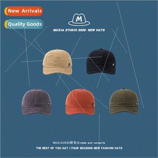 Short-brimmed casual solid color duck tongue cap men women v