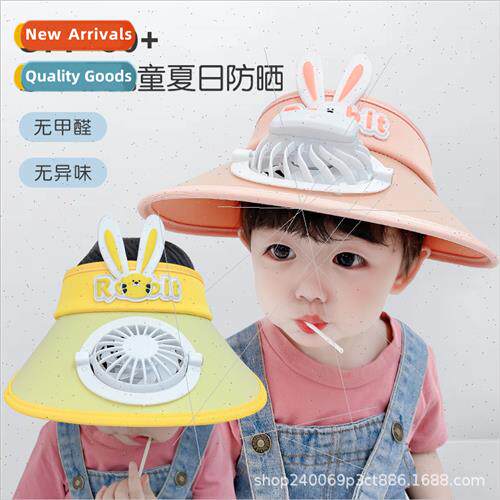 Children hat sunscreen hollow top sun hat wh fan men girls l