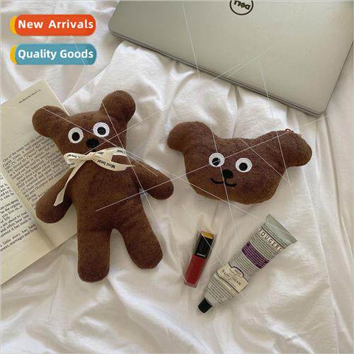 Korea ins dorky cookie bear coin purse bear head plush card