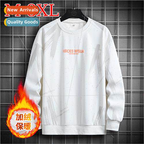 Men padded thickened sweater fall winter round neck long-sle
