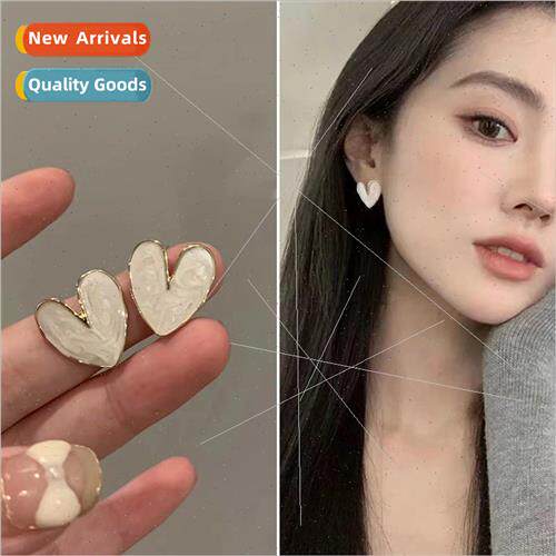 French love earrings female 2023 new tide niche retro earrin