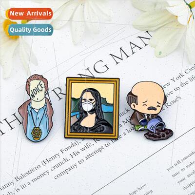 Japan cute colourful characters oil painting brooch personal