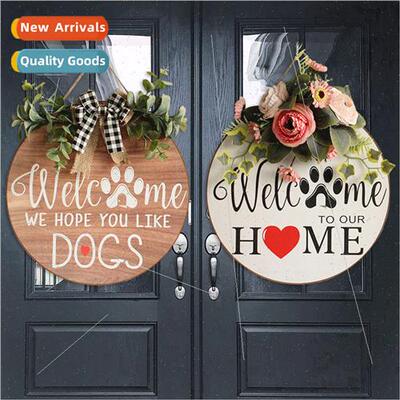 Dimensional Wooden Door Hanging Bow Welcome Door gn Christma
