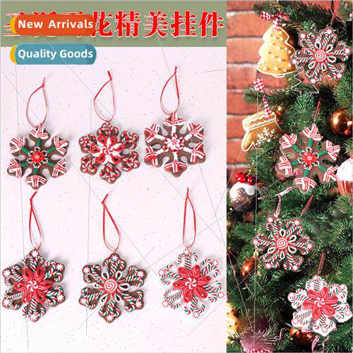 New Christmas pendant snowflake soft ceramic Christmas e han