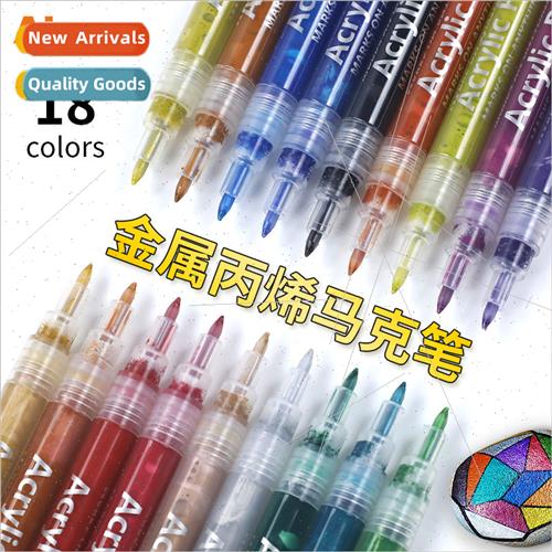 New 18 colors color pens metallic markers water-based black图片
