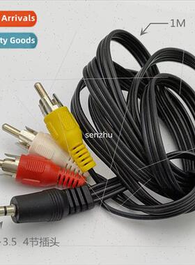 Wire Harness 3.5MM 4 Male Convertor AV Lotus RCA Socket 3 Ma
