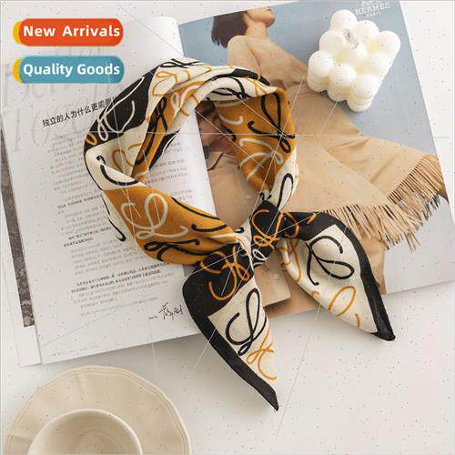 Fresh sweet simulation silk scarf elegant temperament small