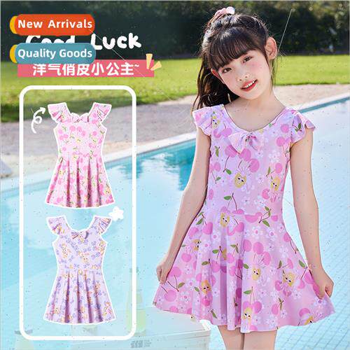 Playful Princess Girls Swimsu Cute ttle Fresh Childrens One-