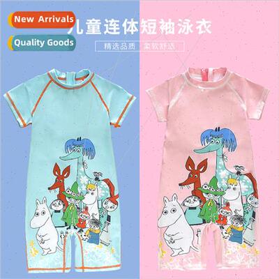 Childrens swimsus boys and girls one-piece wh zipper swimsu