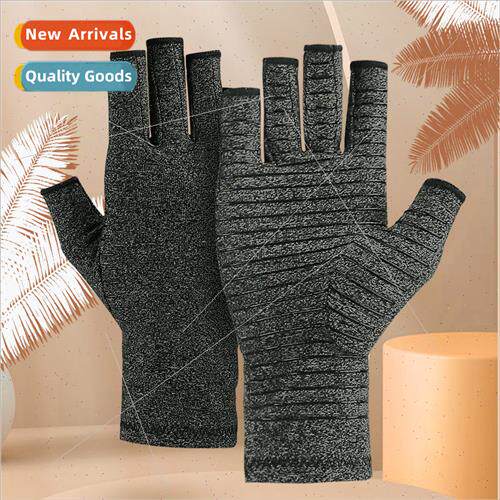 Dot rubber striped half finger soft -slip breathable compres