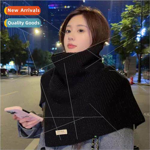 Korea  open high-necked shawl female fall winter Korea  hund