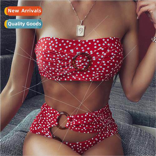 Spl Swimsu Polka Dot Irregular Print Bikini W24
