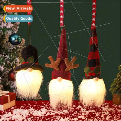 Christmas decorations faceless doll gnome old man lighted pe