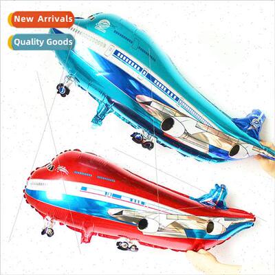 Shaped bus aluminum film balloon red blue aircraft holiday c