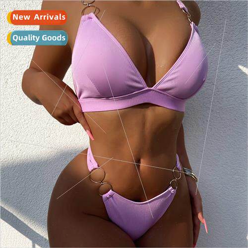 New P Stripe Swimsu Europe Sexy Triangle Swimsu 2022 Bikini