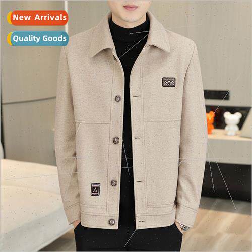 tweed jacket male short fall winter Slim thickened Korea  ca