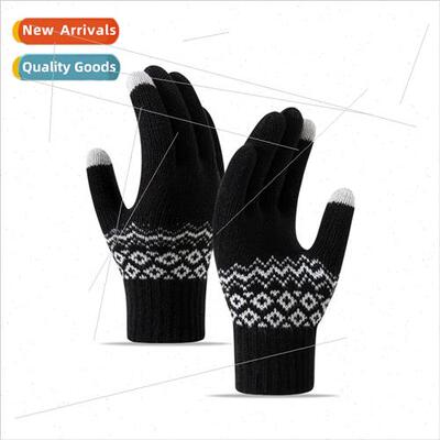 Touch screen gloves winter warm padded thickened riding outd